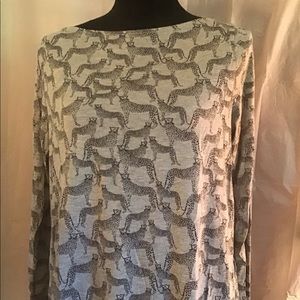 H&M long sleeve tee with big cat motif